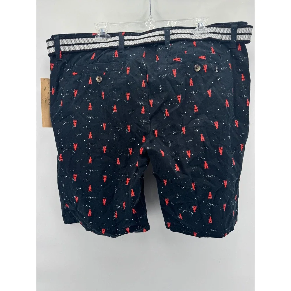 Raw Yarn Industries NYC Men's Black Lobster Print Shorts Size 40‎ Belted